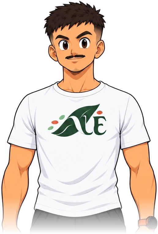 Il·lustració de l’Eric amb la samarreta d’ALÈ, del tors en amunt